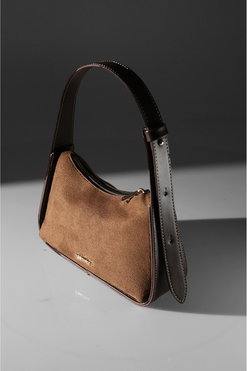 Rimense Women's Brown Suede Hand and Shoulder Bag