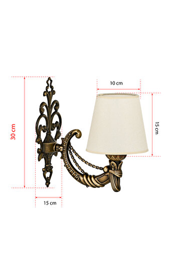 DEDE SINGLE ANTIQUED CADENA SCONCE WITH CREAM COLOR HAT