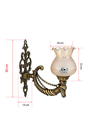DEDE SINGLE ANTIQUED CADENA SCONCE WITH MATTE HONEY COLOR GLASS