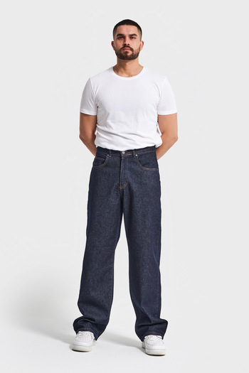its basic Ανδρικό τζιν Indigo Color 7w5-50 TT25 Relaxed Baggy Fit Εσωτερικό μέγεθος 80cm Άνετη εφαρμογή 100% βαμβακερό τζιν