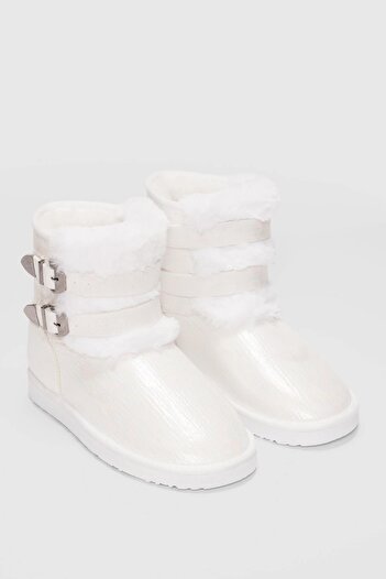 selinshoes Γυναικείες μπότες Moses με επένδυση από γούνα - ΛΕΥΚΟ
