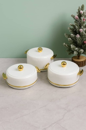 Generic 2500/2000/1500ml White Food Container Set