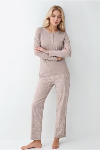 Pierre Cardin Women's Clothing Modal & Cotton Button Detail Long Sleeve 2 Piece Pajama Set Ol.Pc.9086.001