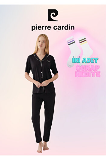 Pierre Cardin Women's Clothing Cotton Modal Short Sleeve Shirt Pajamas Set (2 Gift Socks) Ol.Pc.7715.001