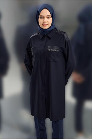 Alvina Shirt Collar Saw Tunic 45154