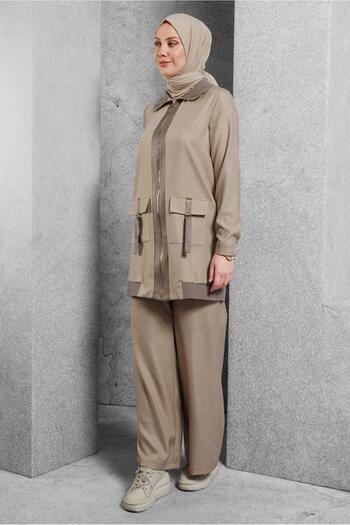 Alvina 45174 Model Zippered Pants Set