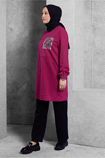 Alvina 45112 Model Printed Tracksuit Tunic