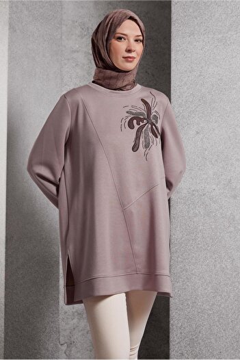Alvina 45114 Model Patterned Tracksuit Tunic