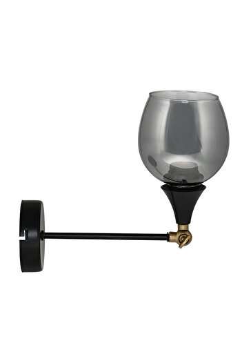 DEDE BLACK WITH PLAY-HEAD ADJUSTABLE SCONCE GLASS