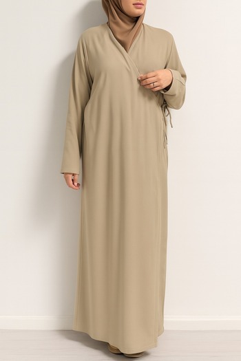Bilenler Double-Breasted Side Tie Prayer Dress – 100% Viscose – Comfortable Fit