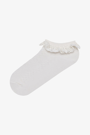Penti Zweiteilige mehrfarbige Booties-Socken für Mädchen mit süßer Spitze in Pinky