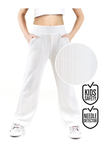 Denokids Mädchen-Röhrenbein-Basic-Jogginghose in Ecru