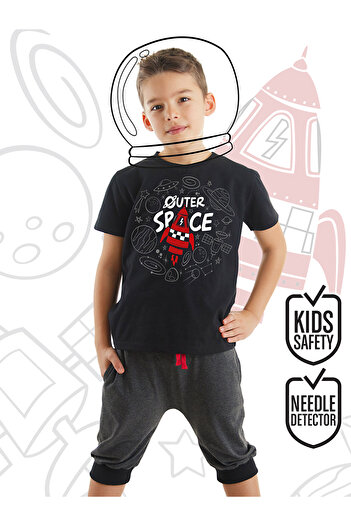 MSHB&G Boy's Space Rocket Summer T-shirt and Capri Shorts Set