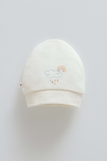 DIGERUI Star Point Embroidered Velvet Beret Ecru