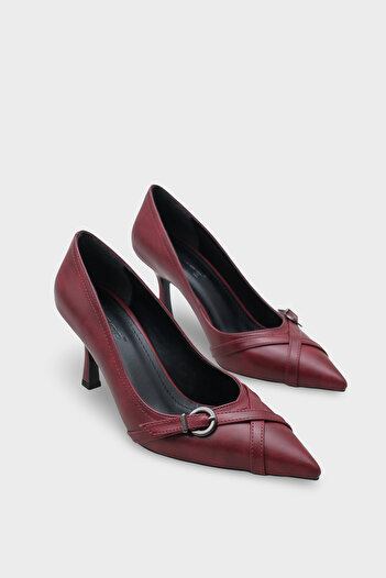 Capone Outfitters Elysee Mid-Heeled Buckle Casual Stylish Heeled Shoes