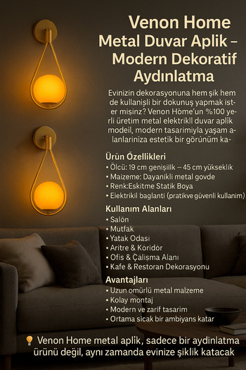 VENON AYDINLATMA KENT APLİK CAMLI ESKİTME (GLOP BEYAZ CAM) Duvar Lambası Modern Aplik