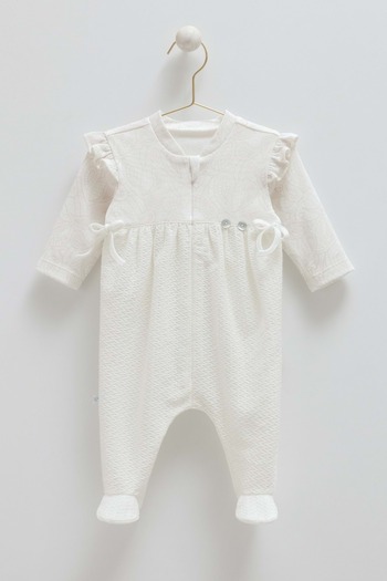 DIGERUI Tiny Lace Ruffle Detail Jumpsuit Ecru