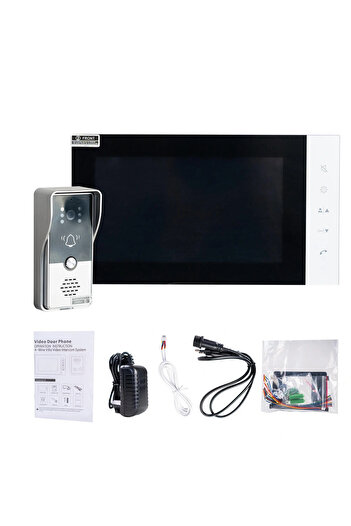 OEM Video Intercom 7 inch with 4 wires, HD camera, RFID access control, and night vision