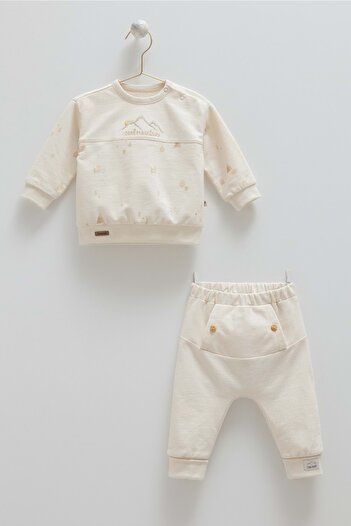 RYZE ÇOCUK Cool Mountain Pants with Pockets Bottom Top Set Beige