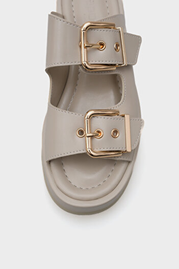 Capone Outfitters Marley Double Buckle Wedge Heeled Women's Slippers