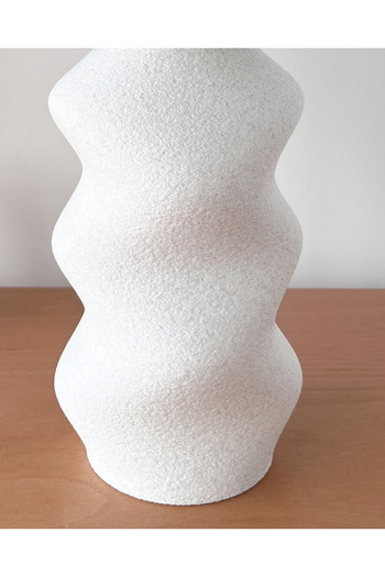objeo Granit Desenli Modern Objeo Vazo-16 cm-Dokulu 3D Baskı Şık Kırılmaz Dekoratif Obje