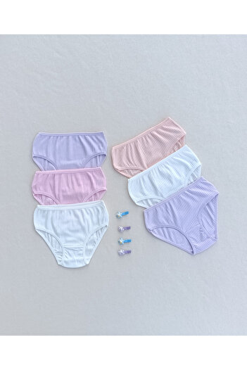 siyalife Chiloți pentru fete, colorați, moale, texturați, elastici, din lycra, pachet de 6