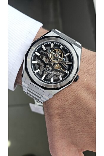 Raymond Rym-311656 Automatic Men's Watch - Steel Case and Strap - 2 Years Warranty Ss-Bk