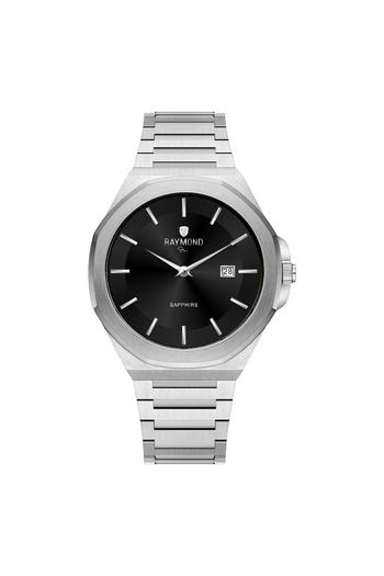 Raymond Rym-611505M Slim Men's Watch - Steel Case and Strap - 2 Years Warranty Ss-Bk