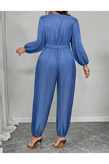 SHEIN Curve+ long jumpsuit, blue
