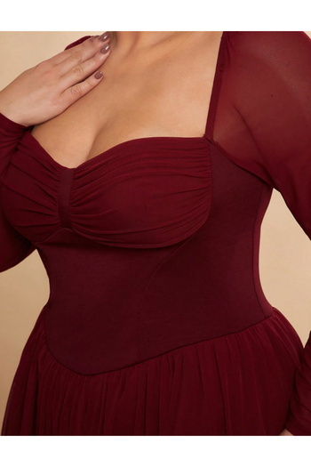 SHEIN Curve+ mini dress, red