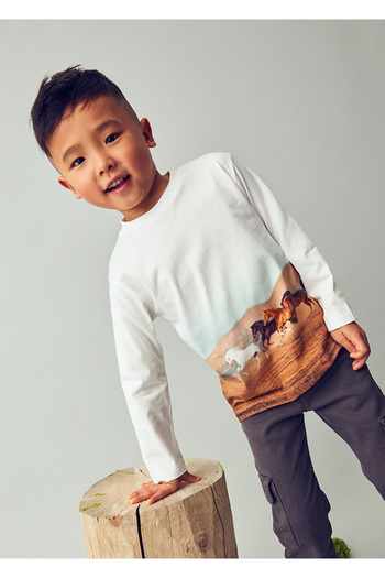 MAYORAL Boy's Printed Long Sleeve T-Shirt White 4094