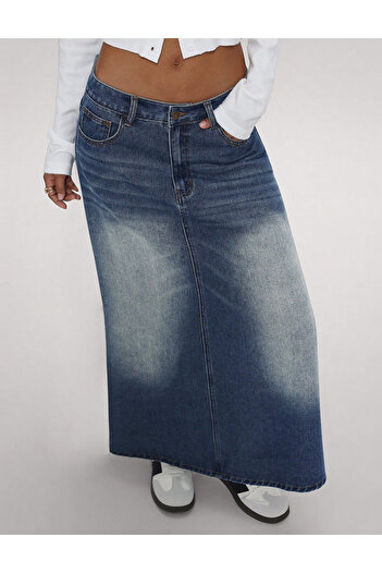 SHEIN Forever 21 denim skirt, blue