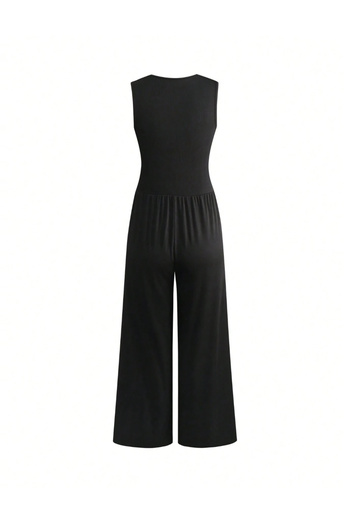 SHEIN Curve+ long jumpsuit, black