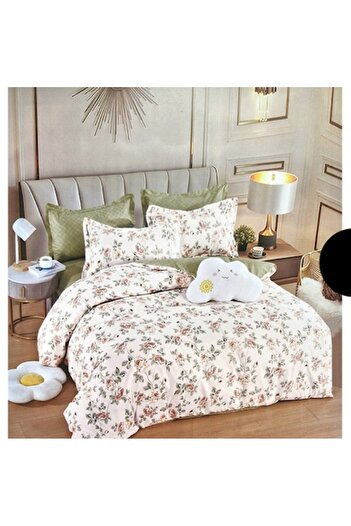 OEM Double Bed Linen Set, 6 Pieces, Fine Cotton with Floral Pattern