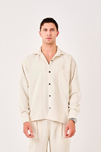 Rocqerx X-0002 Corduroy Shirt with Pocket Detail