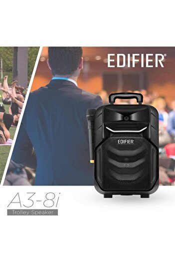 Edifier A3-8I Party Speaker, Bluetooth, AUX, USB, TF Card, Mic Input, 12hr Battery, Trolley Style