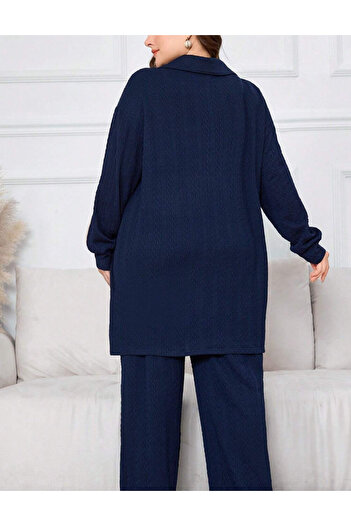 SHEIN Curve+ suit, blue