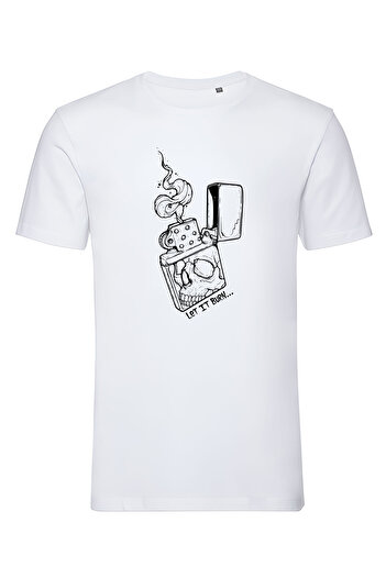 4desire.ro Men's T-shirt LET IT BURN Ink, Classic Regular Fit, 100% Cotton, Vegan Approved