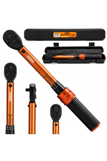 VERDA Torque Wrench 10-60 Nm with Locking Mechanism and Engraved Scale Cr-MO Calibration Certified