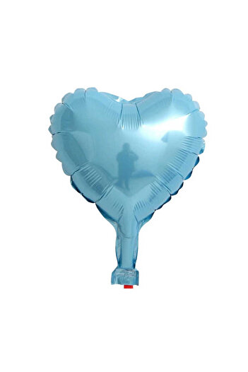kidspartim 10 Inch Mini Heart Foil Balloon Baby Blue 5 Pieces