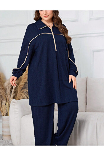 SHEIN Curve+ suit, blue