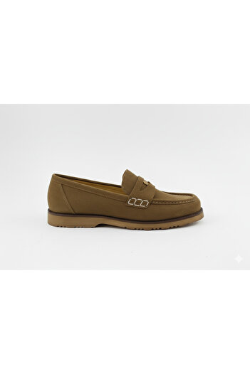MODELLE SHOES Lorio Women's Suede Loafer Shoes with Coin Buckle Detail
