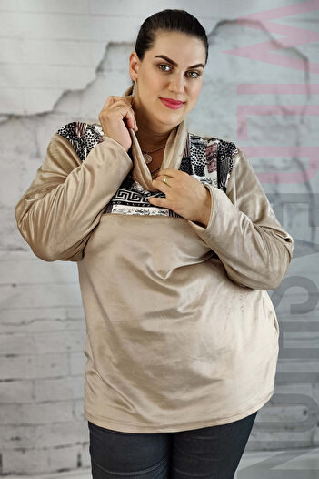 WildFashion Casual blouse with high collar and print L869-15