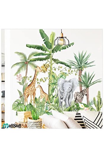 MaffStuff Safari MaffStuff® decorative wall sticker 🦒🌴 75x72 cm, waterproof and reusable