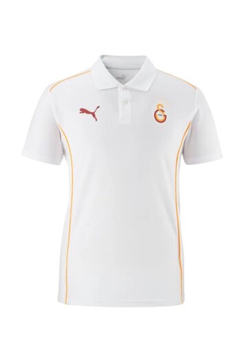 Galatasaray Original Licensed A-Team Uv Printed Polo Neck White T-Shirt