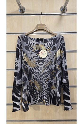 Park Moda Mercerized Blouse Mixed Leopard Pattern