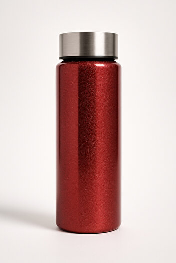 Blissra Silvery Glass Flask 550 ml |   Premium Lid, Leak-Proof & Healthy