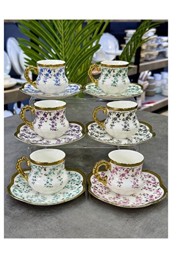 ACAR Luxury Porcelain 6-Piece Malisa 6-Piece Cup Set