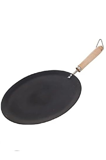 Smart Kitchen Pizza Shovel and Metal Sheet Pan with Wooden Handle for Transporting and Making Bread, Cakes and Pizza, Size 34