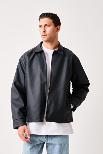 Rocqerx X-2011 Lined Zippered Leather Coat